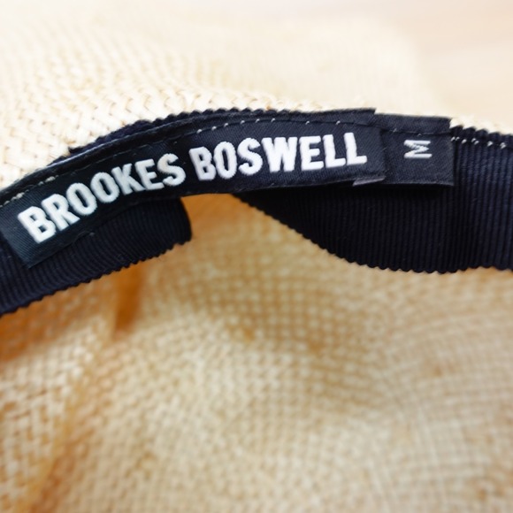 Wide Brim Straw Hat Womens M Natural Tan Floppy Raw Edge Aloha BROOKES BOSWELL main image 5